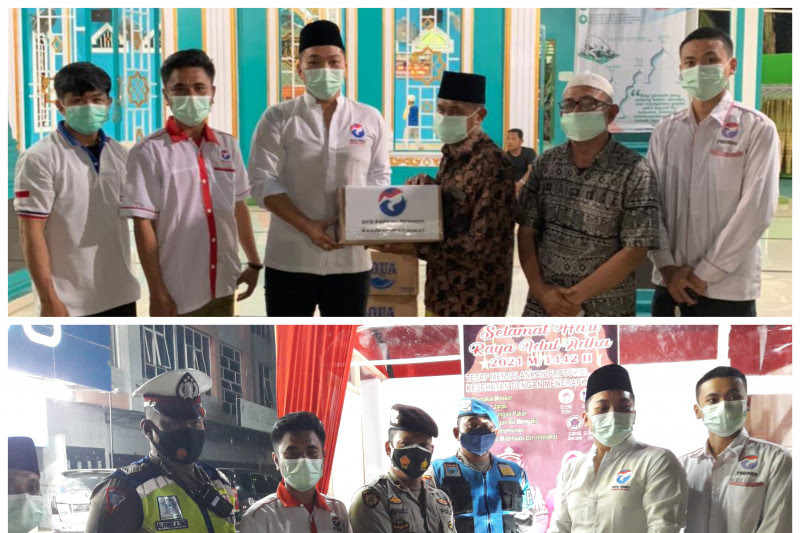 Partai Perindo Langkat Beri Bantuan Air Mineral untuk Jamaah Masjid