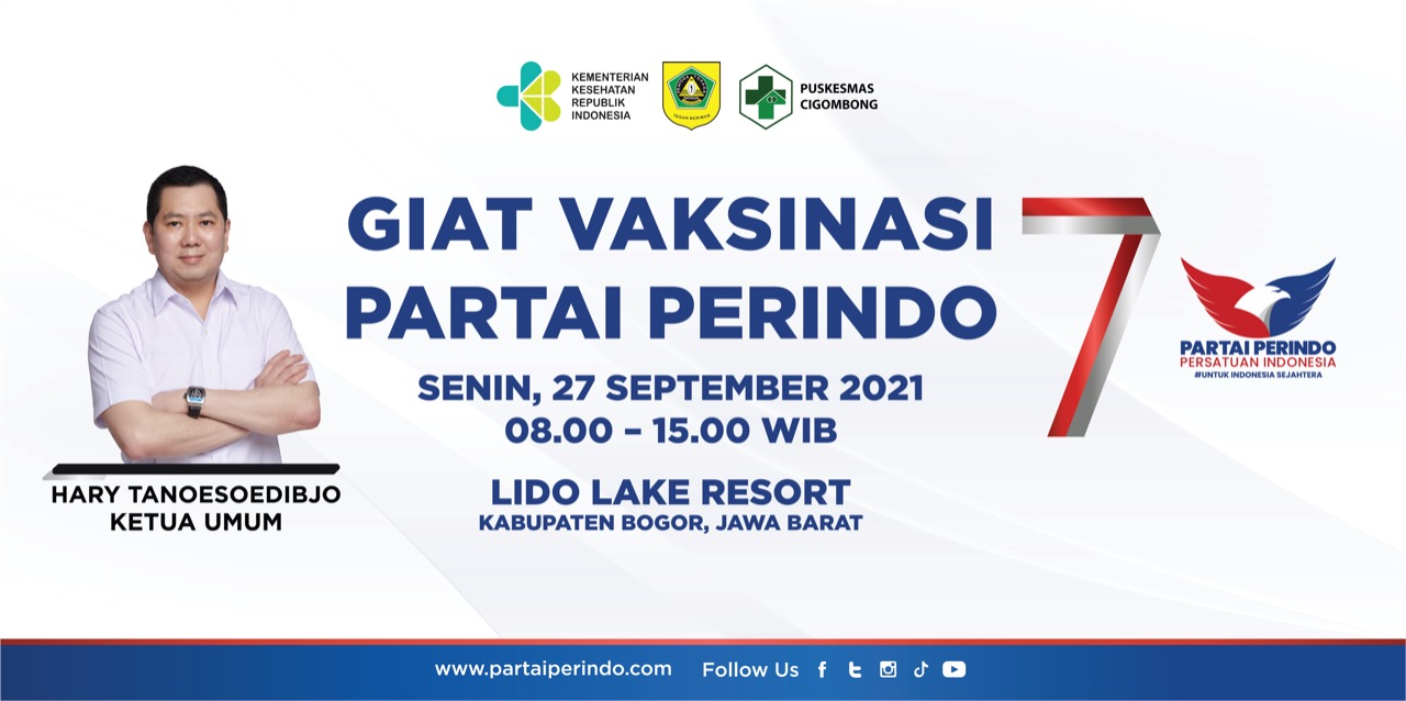 Vaksinasi Covid-19 Partai Perindo di Lido Lake Resort Bogor Targetkan 1.000 Akseptor