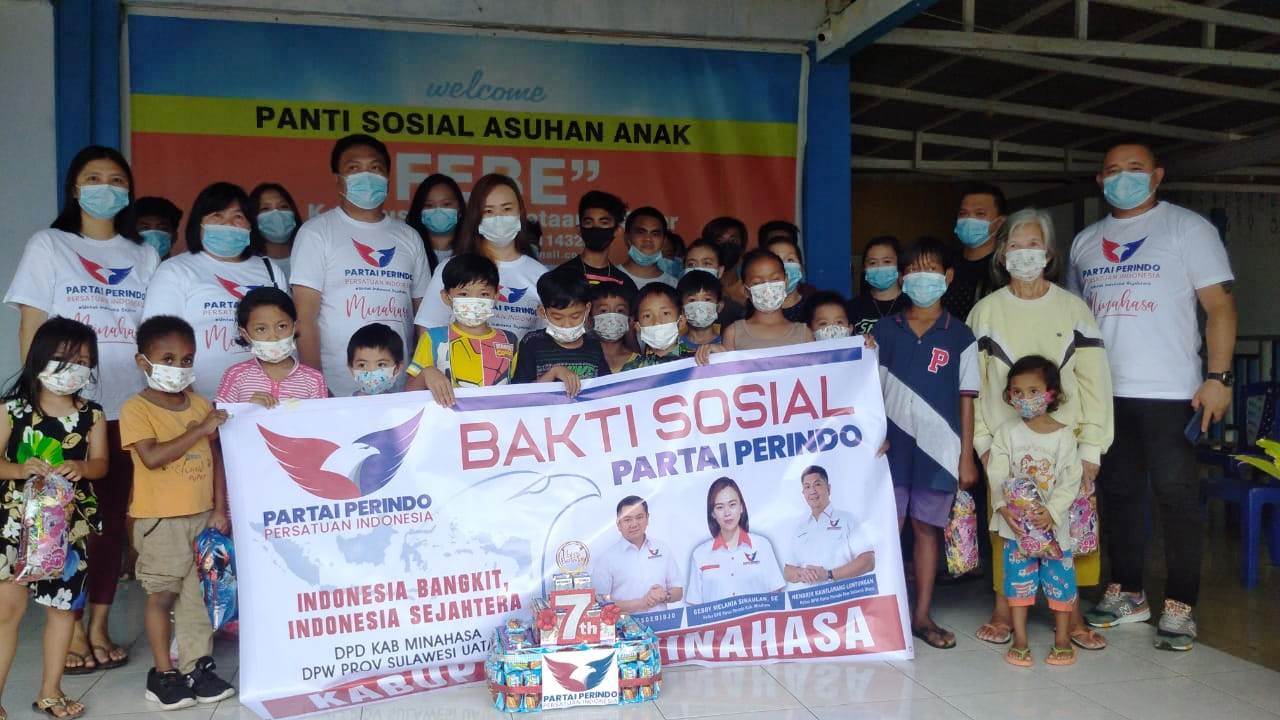DPD Partai Perindo Minahasa Gelar Bakti Sosial dan Bagi-Bagi Masker