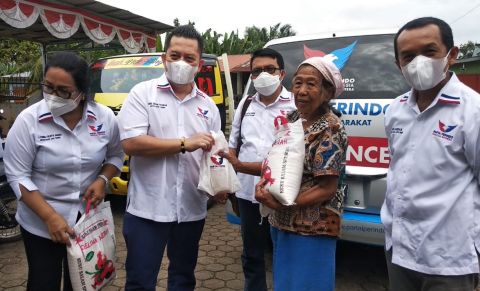 Dapat Bantuan Sembako, Warga Durin Tonggal: Partai Perindo yang Pertama