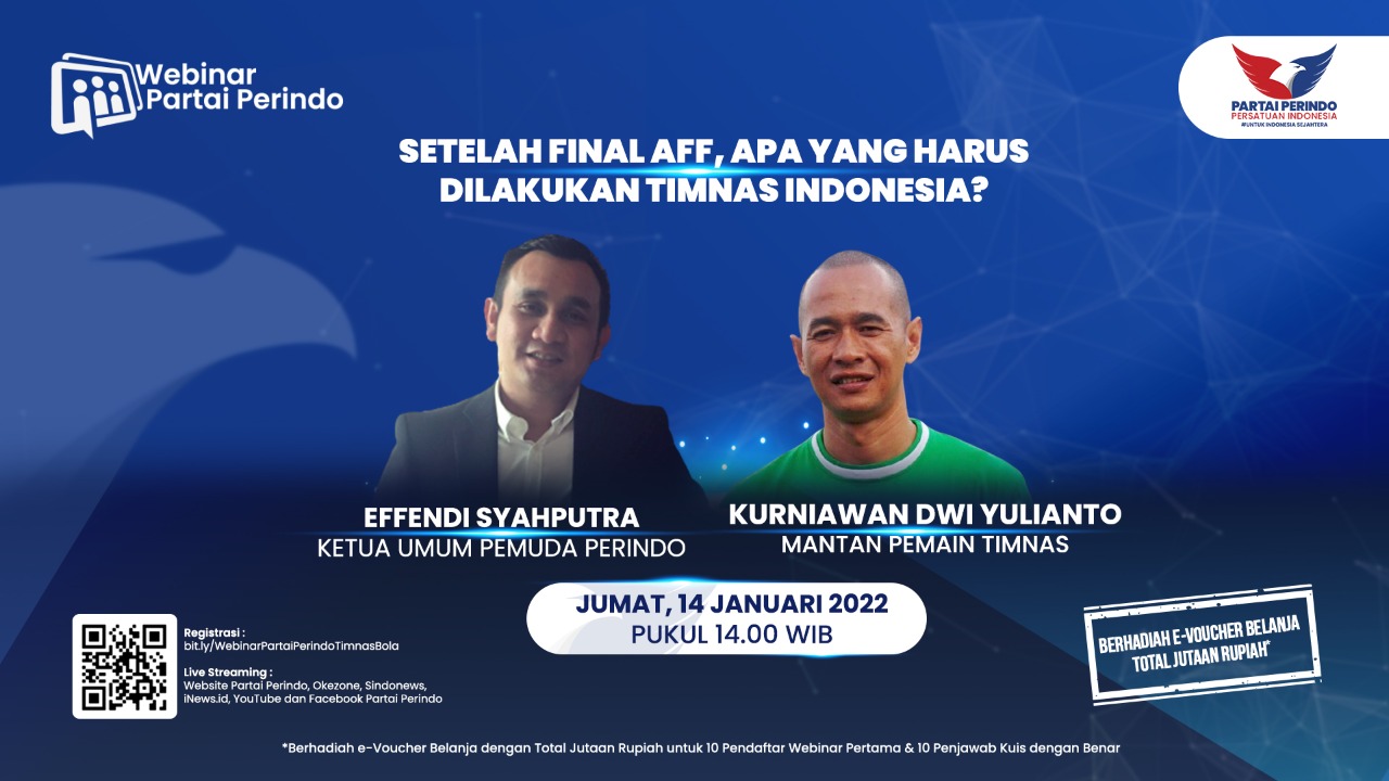 Berhadiah Jutaan Rupiah, Webinar Partai Perindo Bahas Masa Depan Sepakbola RI, Segera Daftar di Sini!