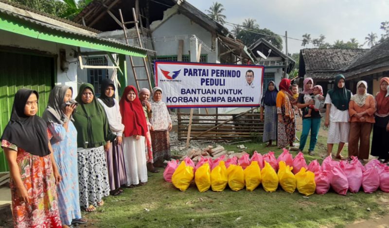 Partai Perindo Salurkan Bantuan kepada Korban Gempa Banten