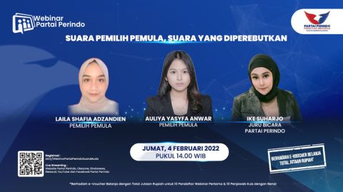 Kupas Tuntas Pemilih Pemula di Webinar Partai Perindo, Daftar di Sini dan Raih e-Voucher Belanja Jutaan Rupiah!