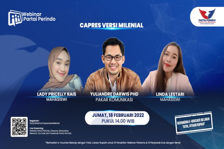 Webinar Partai Perindo Buka-bukaan Capres Pilihan Milenial, Daftar di Sini & Raih Voucher Belanja Jutaan Rupiah! 