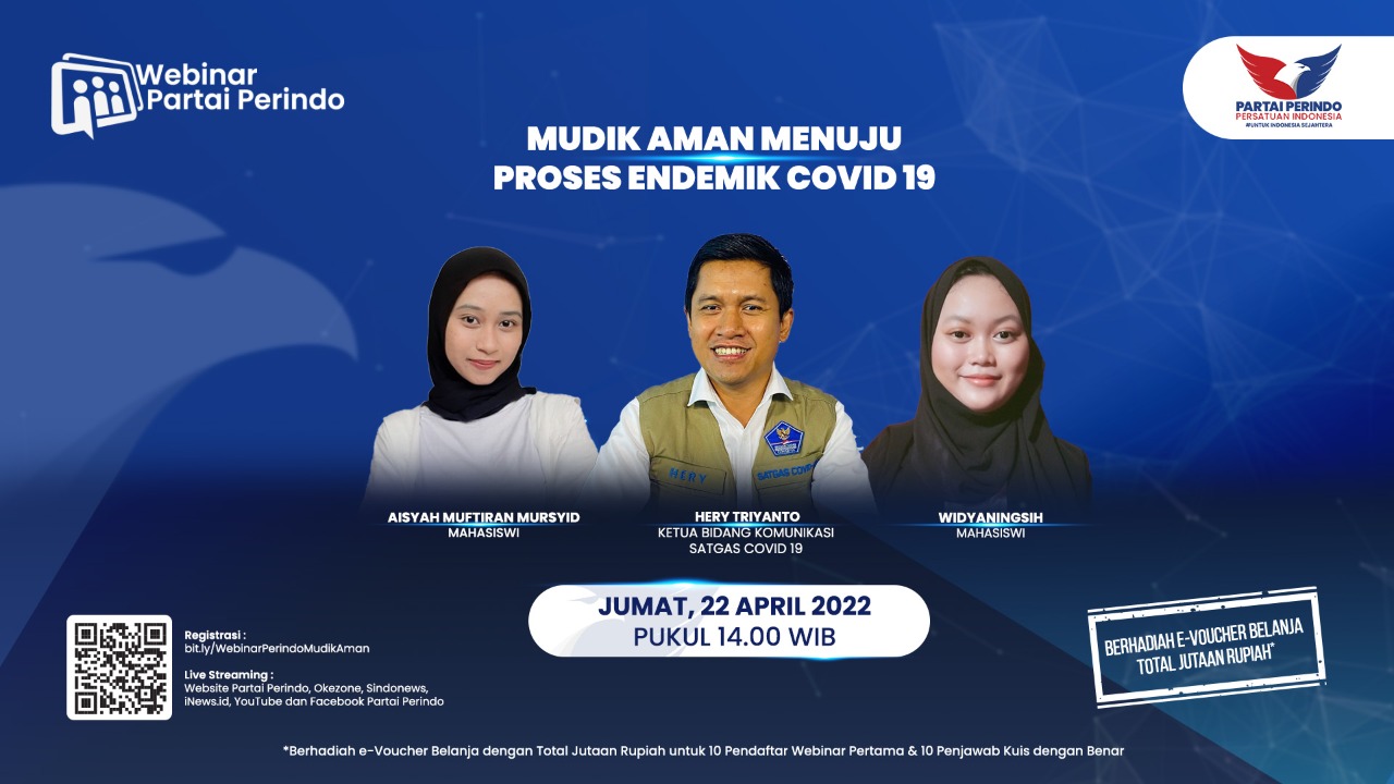 Siang Ini Webinar Partai Perindo Kupas Tuntas Tips Mudik Aman, Daftar di Sini!