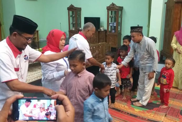 Anak Yatim Desa Sirambas Dapat Santunan dari Partai Perindo Mandailing Natal