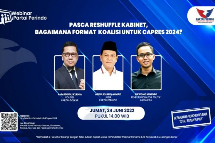 Simak Webinar Partai Perindo Besok, Kulik Habis Format Koalisi Parpol & Bursa Capres 2024