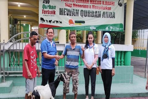 Partai Perindo Babel Serahkan Hewan Kurban untuk Warga Pangkalpinang