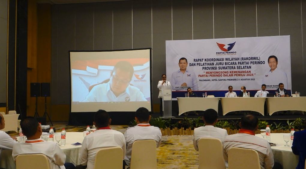 Hary Tanoesoedibjo Resmi Buka Rakorwil dan Pelatihan Jubir Partai Perindo Sumsel