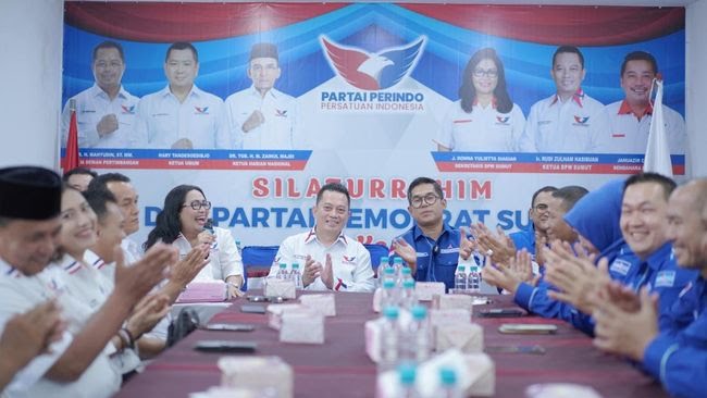 Pertemuan Partai Perindo Sumut dan Demokrat Wujudkan Kontestasi Politik Tanpa Identitas