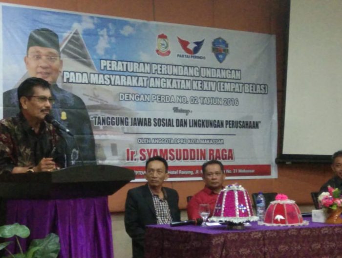 Sosialisasi Perda TSLP, Dewan Asal Partai Perindo Makassar Dorong Perusahaan Bantu Rakyat Kecil