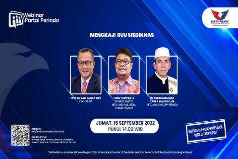 TGB, Rektor IPB dan Pemred SINDO Bakal Kaji Polemik RUU Sisdiknas di Webinar Partai Perindo Besok