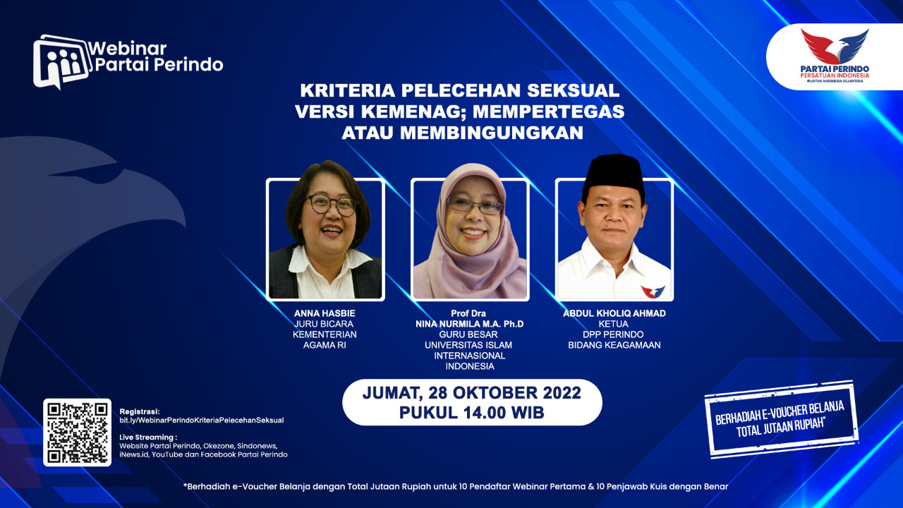 Webinar Partai Perindo Besok Bahas Kekerasan Seksual di Lembaga Pendidikan Keagamaan