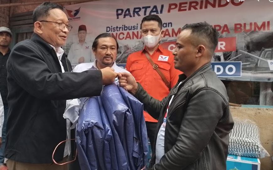 Bacaleg Partai Perindo Turut Beri Bantuan Korban Gempa Cianjur