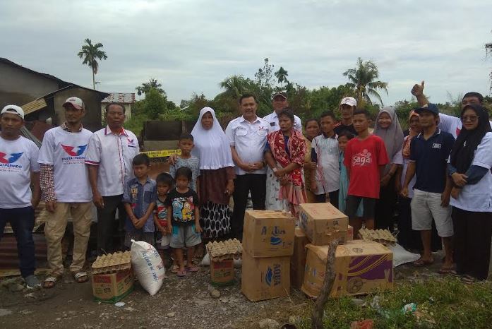 DPC Partai Perindo Sunggal Berikan Bantuan Korban Kebakaran