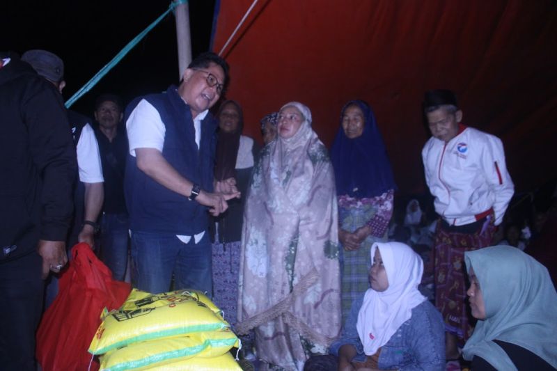 Gempa Cianjur, Partai Perindo Berikan 250 Paket Sembako dan 2 Ton Beras di Kampung Kopeng