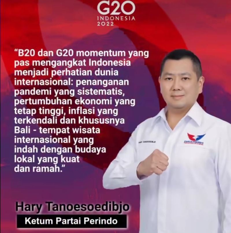 Hary Tanoesoedibjo: Selamat dan Sukses atas Penyelenggaraan B20 dan G20, Pak Jokowi!