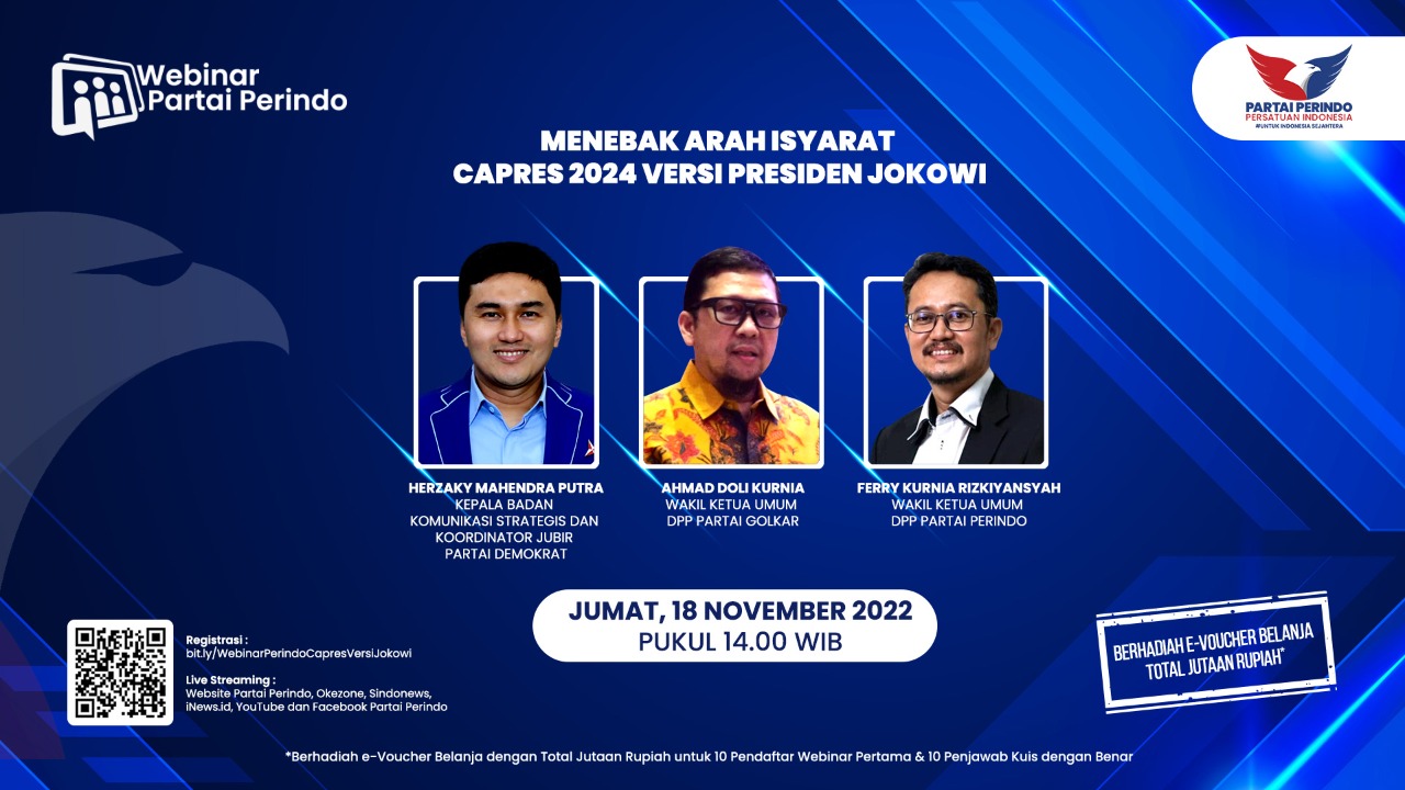 Besok, Webinar Partai Perindo Kulik Habis Isyarat Jokowi soal 'Jatah' Capres 2024