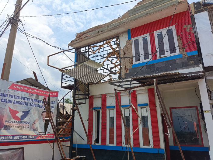 Kantor DPD Partai Perindo Ikut Terdampak Gempa Cianjur, Atap hingga Dinding Ambles