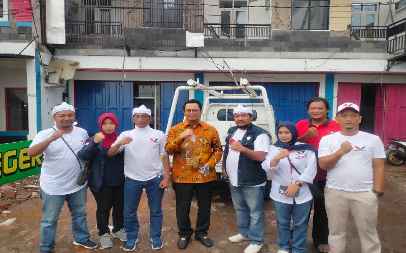 Kunjungi Posko Partai Perindo Cianjur, Mahyudin Beri Semangat Kader Bantu Korban Gempa
