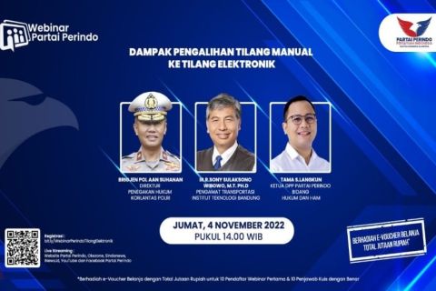 Besok, Webinar Partai Perindo Kupas Habis Pergantian Tilang Manual ke e-TLE