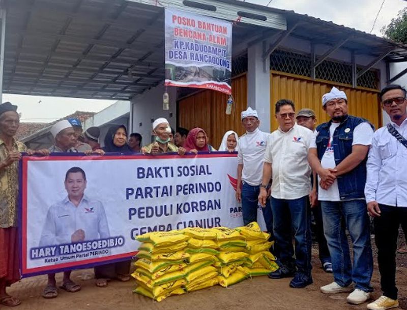 Wadah Perjuangan Rakyat Kecil, Partai Perindo Bergerak Massif Bantu Korban Gempa Cianjur     