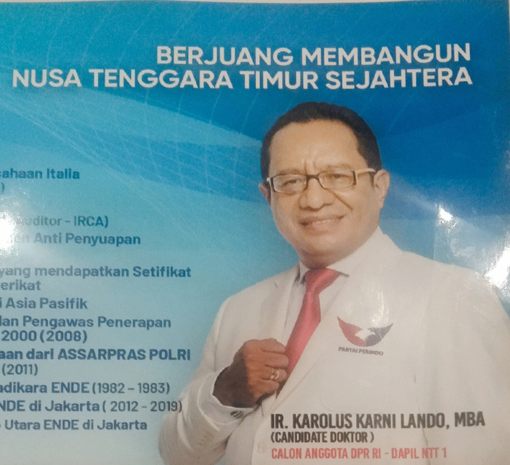 Wujudkan NTT Sejahtera, Karel Lando Pilih Jadi Caleg DPR RI dari Partai Perindo