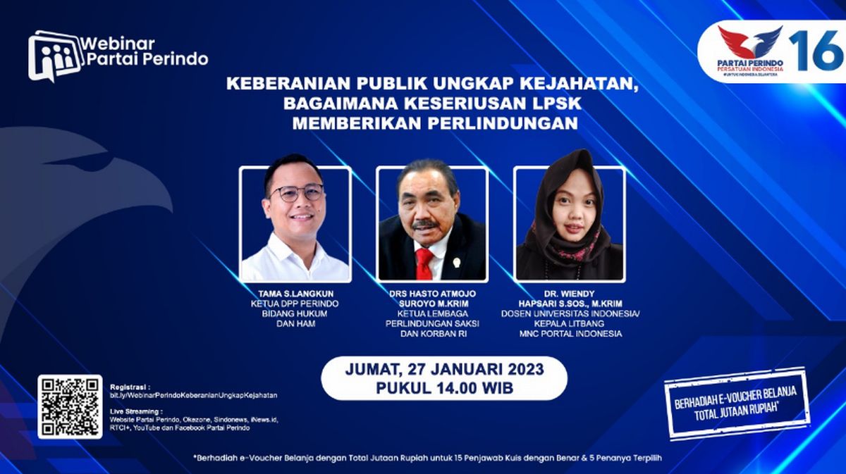 Bharada E Dituntut 12 Tahun, Ada Apa dengan Justice Collaborator LPSK? Simak Webinar Partai Perindo Besok