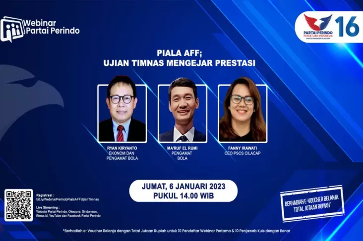 Piala AFF 2022, Mampukah Indonesia Meraih Trofi? Cekidot di Webinar Partai Perindo Besok