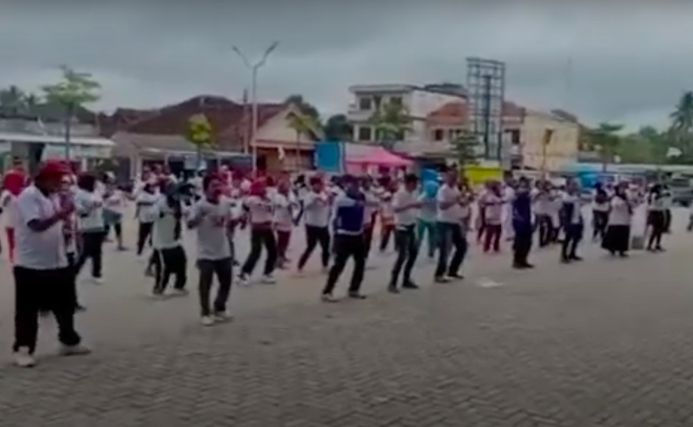 Ratusan Warga Antusias Ikuti Senam Bersama Partai Perindo Tulang Bawang Barat