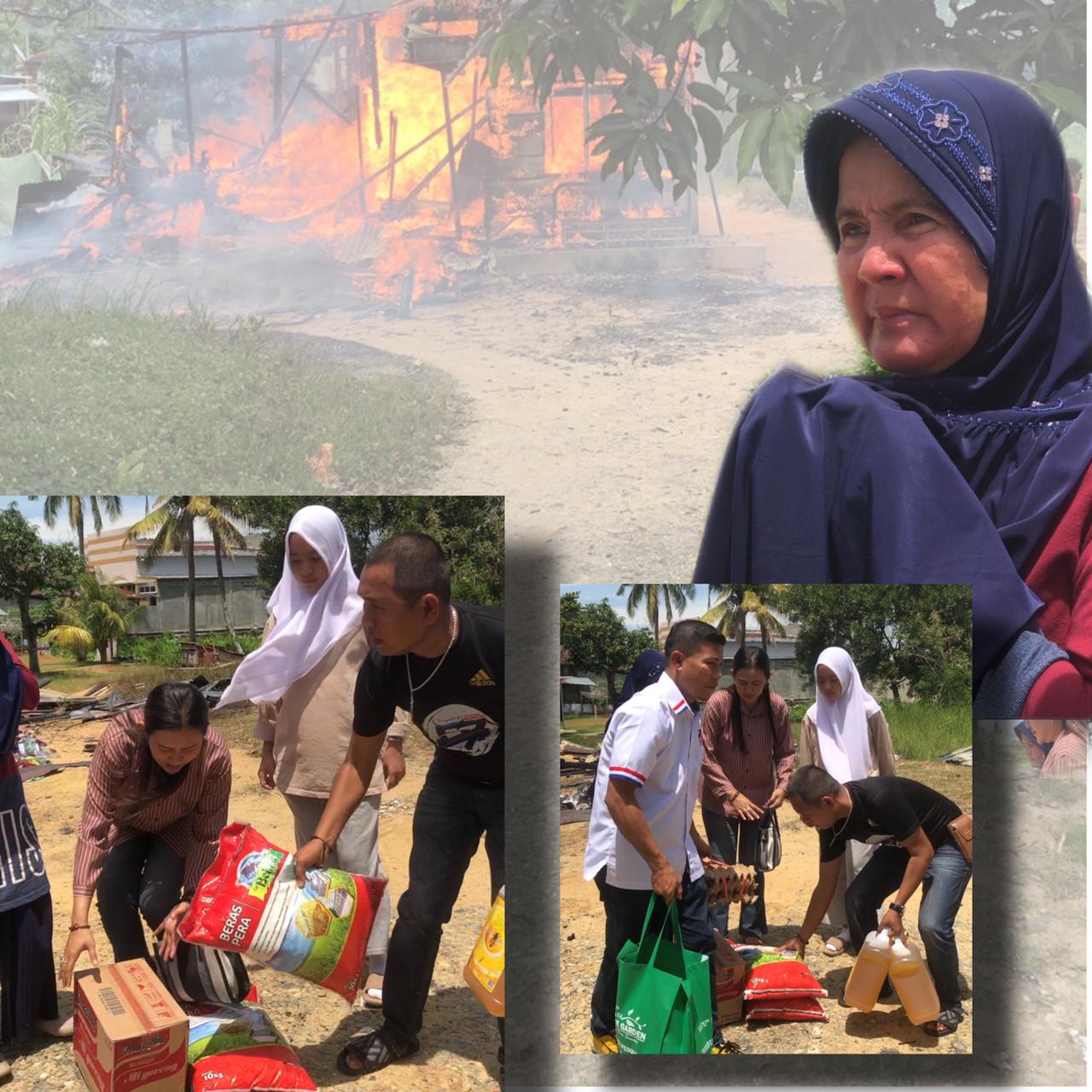 Gerak Cepat, DPD Perindo Bungo Salurkan Bantuan Kepada Korban Kebakaran Rumah di Lorong Karya Bakti