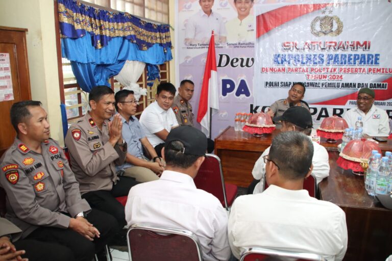 Sowan ke DPD Partai Perindo Parepare, Kapolres Harap Pemilu 2024 Berjalan Kondusif 