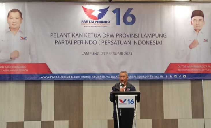 Dilantik Jadi Ketua DPW Partai Perindo Lampung, Brigjen TNI (Purn) Toto Jumariono Pasang Target Ini 