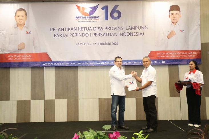 HT Lantik Brigjen TNI (Purn) Toto Jumariono sebagai Ketua DPW Partai Perindo Lampung: Selamat Bertugas! 