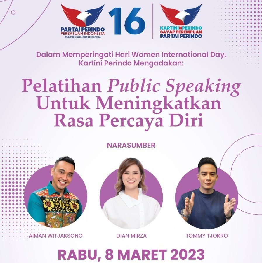 Besok Kartini Perindo Gelar Pelatihan Publik Speaking, Waketum: Menyiapkan Kader Partai Jadi Leadership
