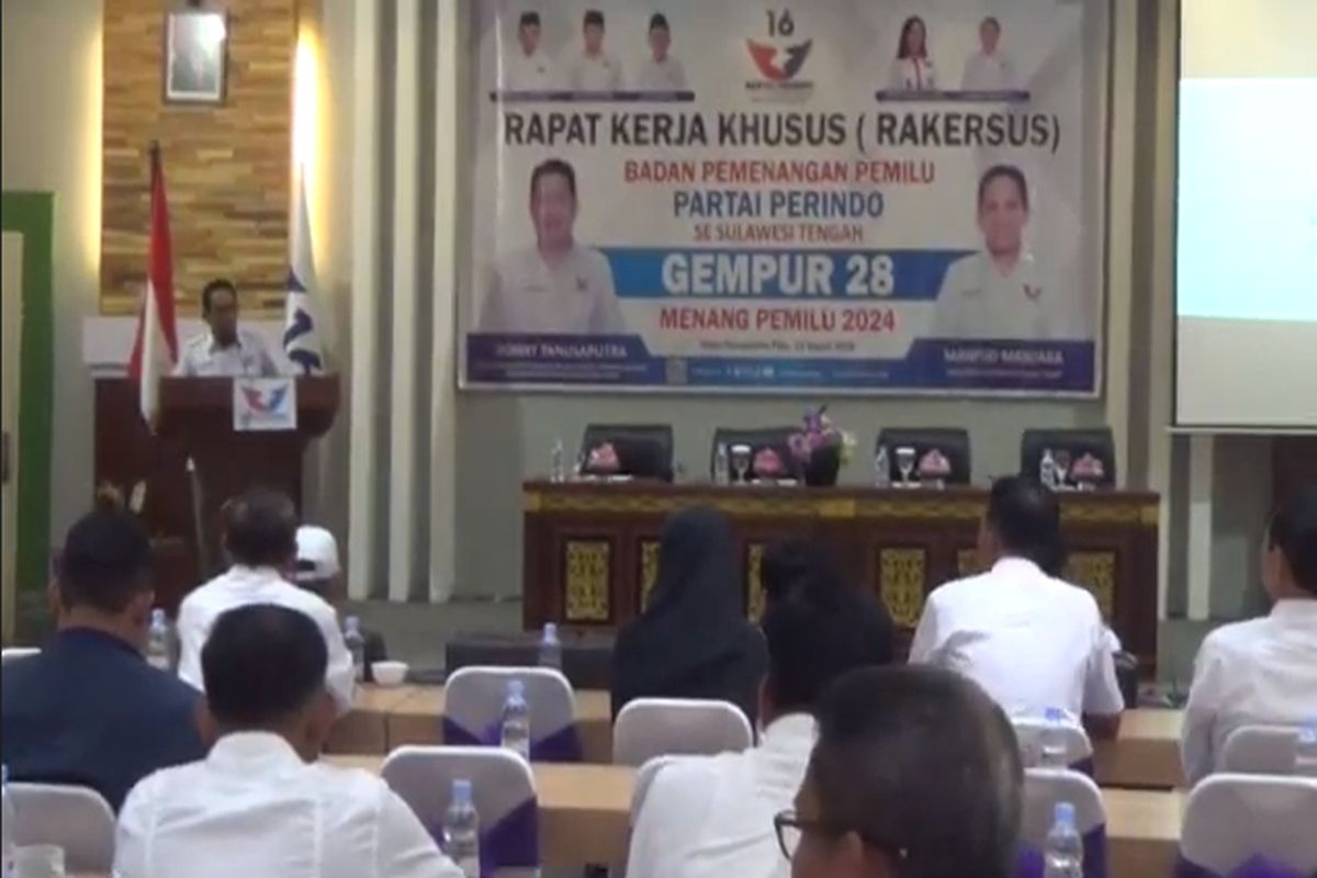Partai Perindo Gelar Rakersus di Sulteng Hadapi Pemilu 2024