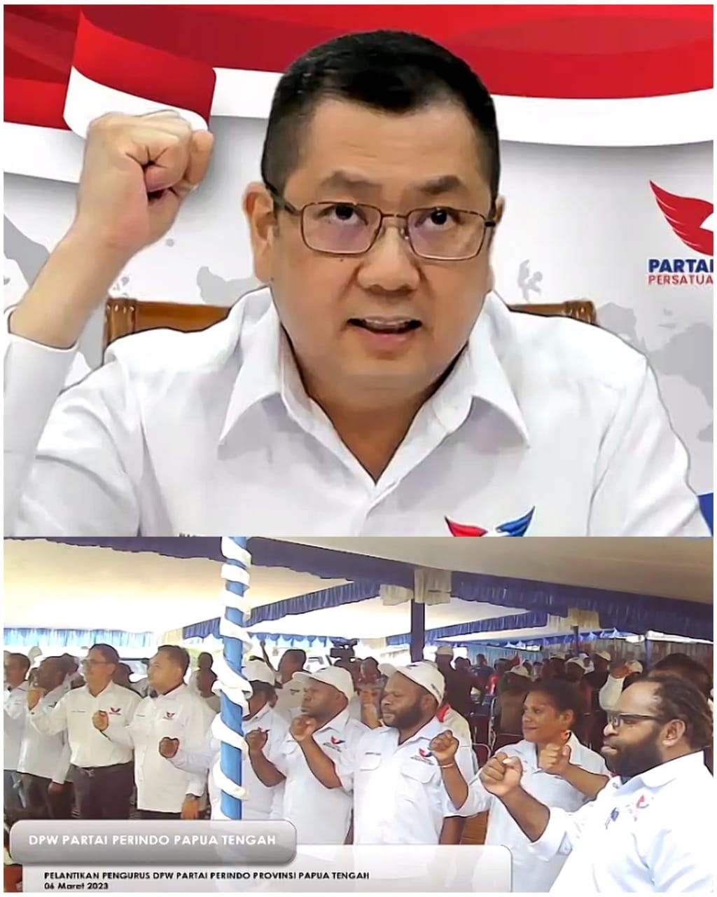 Hary Tanoesoedibjo Lantik Otopianus P Tebai sebagai Ketua DPW Partai Perindo Papua Tengah