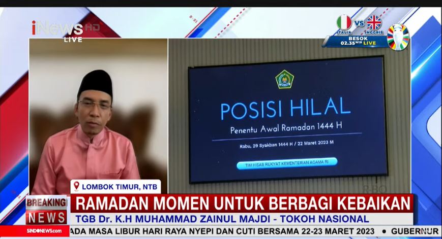 TGB Bersyukur Umat Islam di Indonesia Akan Memulai Awal Ramadan yang Sama