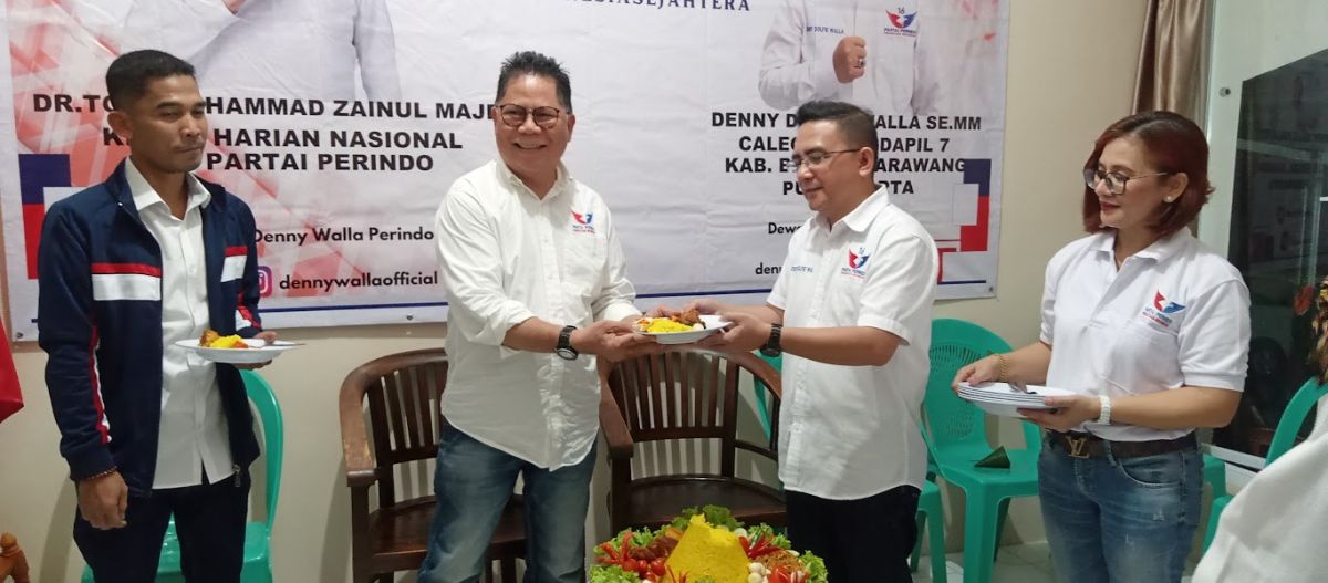 Caleg Partai Perindo Denny Dolfie Walla Resmikan Rumah Pemenangan Pileg 2024 di Bekasi