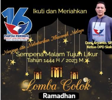 Lestarikan Tradisi Melayu di Bulan Ramadan, Partai Perindo Siak Bakal Gelar Lomba Lampu Colok 