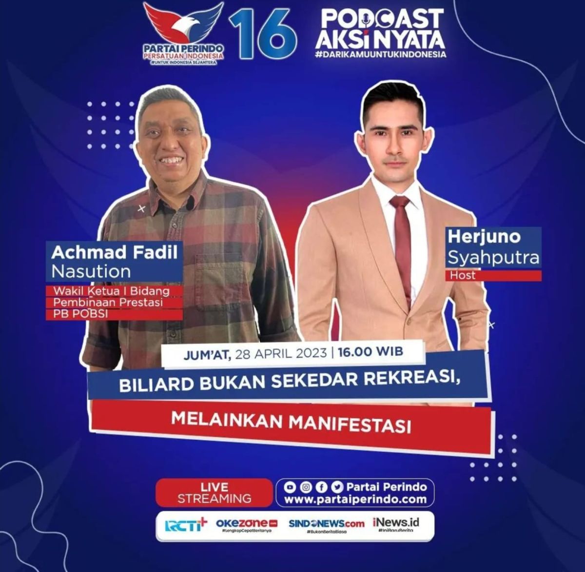 Podcast Aksi Nyata Hari ini Pukul 16.00 WIB, Biliar sebagai Manifestasi