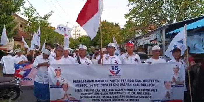 Konvoi Jalan Kaki, Partai Perindo Buleleng Daftar Bacaleg ke KPU