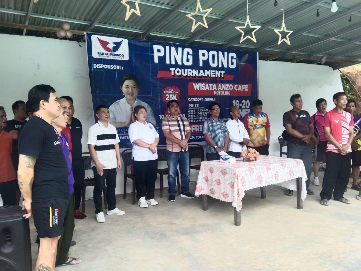 Sponsori Turnamen Tenis Meja di Motoling, Ketua DPW Partai Perindo Sulut Berharap Melahirkan Atlet Profesional