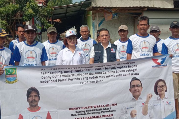 Gerkindo Perbaiki Jalan Rusak di Cikarang Pusat, Warga Cilampayan: Terima Kasih Partai Perindo 
