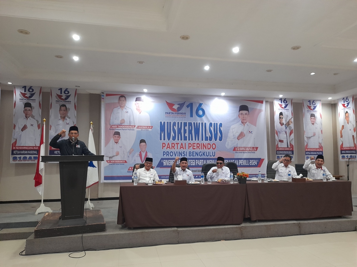 Muskerwilsus Partai Perindo Bengkulu, TGB: Bangun Solidaritas, Kompak, Utuh dan Bersatu