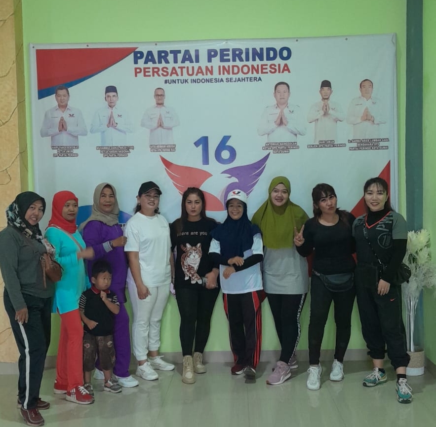 Gelar Senam Sehat, Partai Perindo Dumai Bidik Pemilih Perempuan