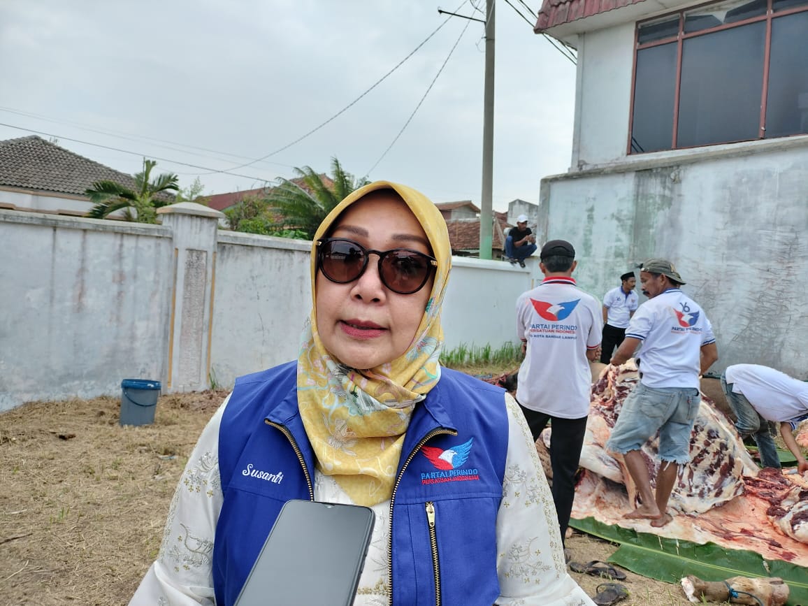 Idul Adha 1444 H, DPD Partai Perindo Kota Bandarlampung Sembelih 2 Sapi
