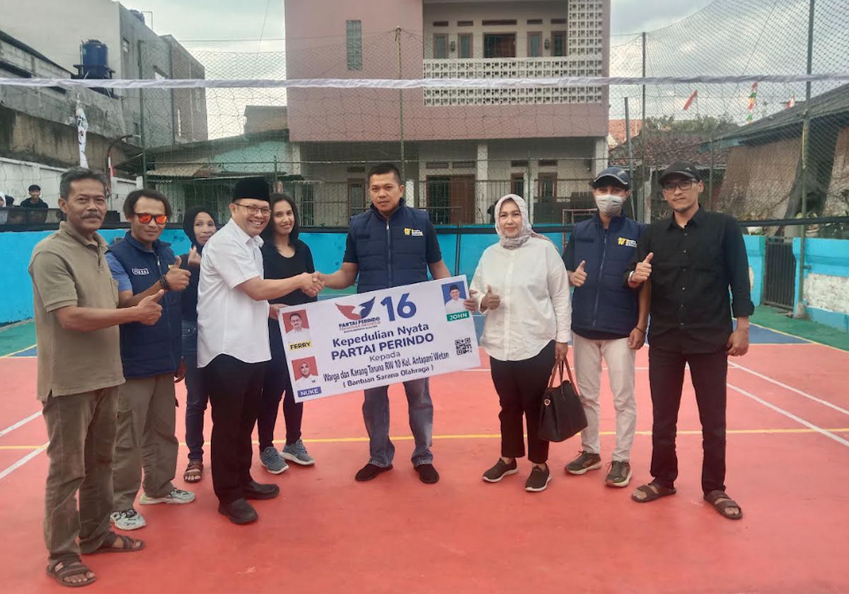 Bacaleg Partai Perindo Renovasi Sarana Olahraga, Ketua RW: Masyarakat Sangat Berterima Kasih