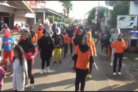 Meriah! Warga Padati Senam Bersama Partai Perindo Sumsel 