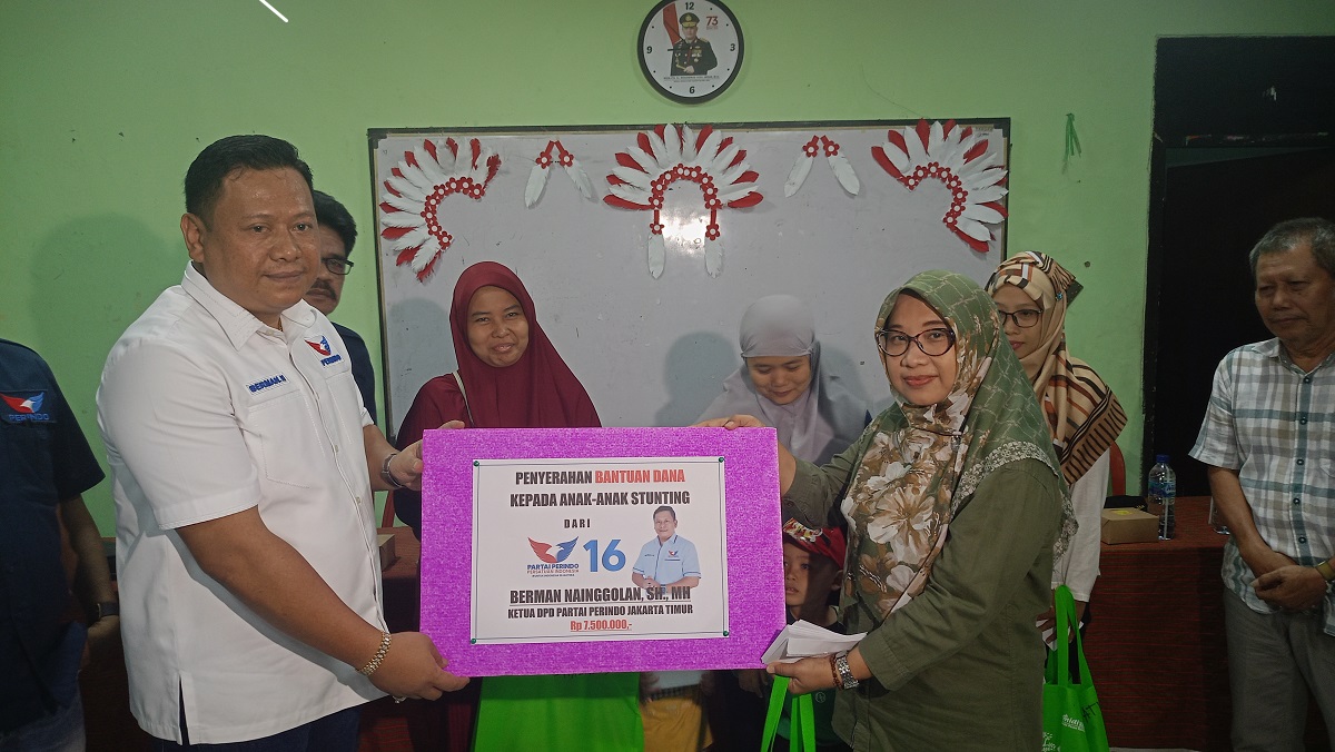DPD Partai Perindo Jaktim Bantu Selesaikan Stunting di Kelurahan Pisangan Timur